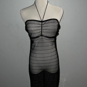 Madonna inspired Black fishnet halter dress. Size S. Mid calf length. NWOT.